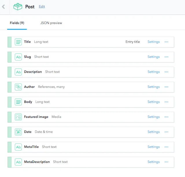 Contentful Post Entity
