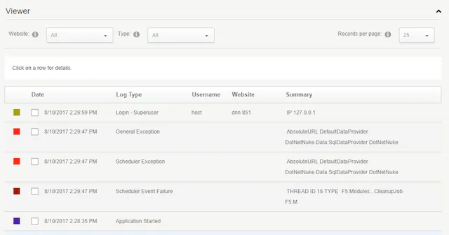 DNN Event Viewer