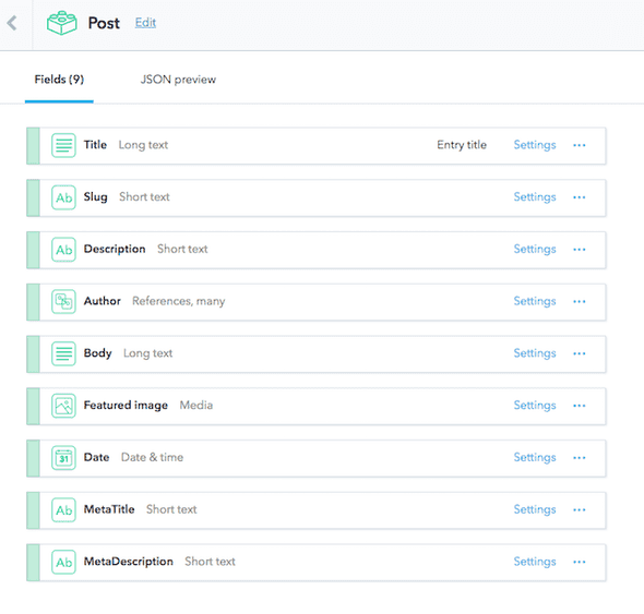 Contentful Post Entity