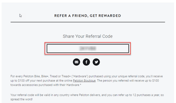 Peloton Australia: access referral code