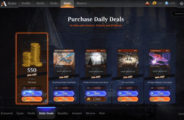 MTG Arena Daily Deals