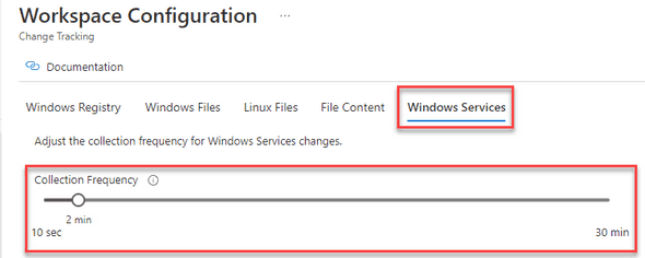 Window Services tracking - Collection Settings
