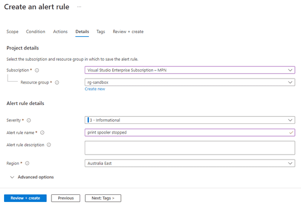 Alert Rule Details